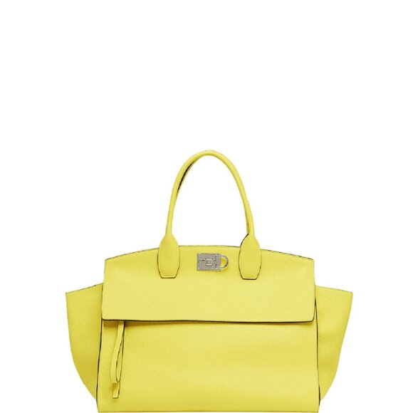 Ferragamo Studio Soft Shoulder Bag Yellow - Picture 1 of 4